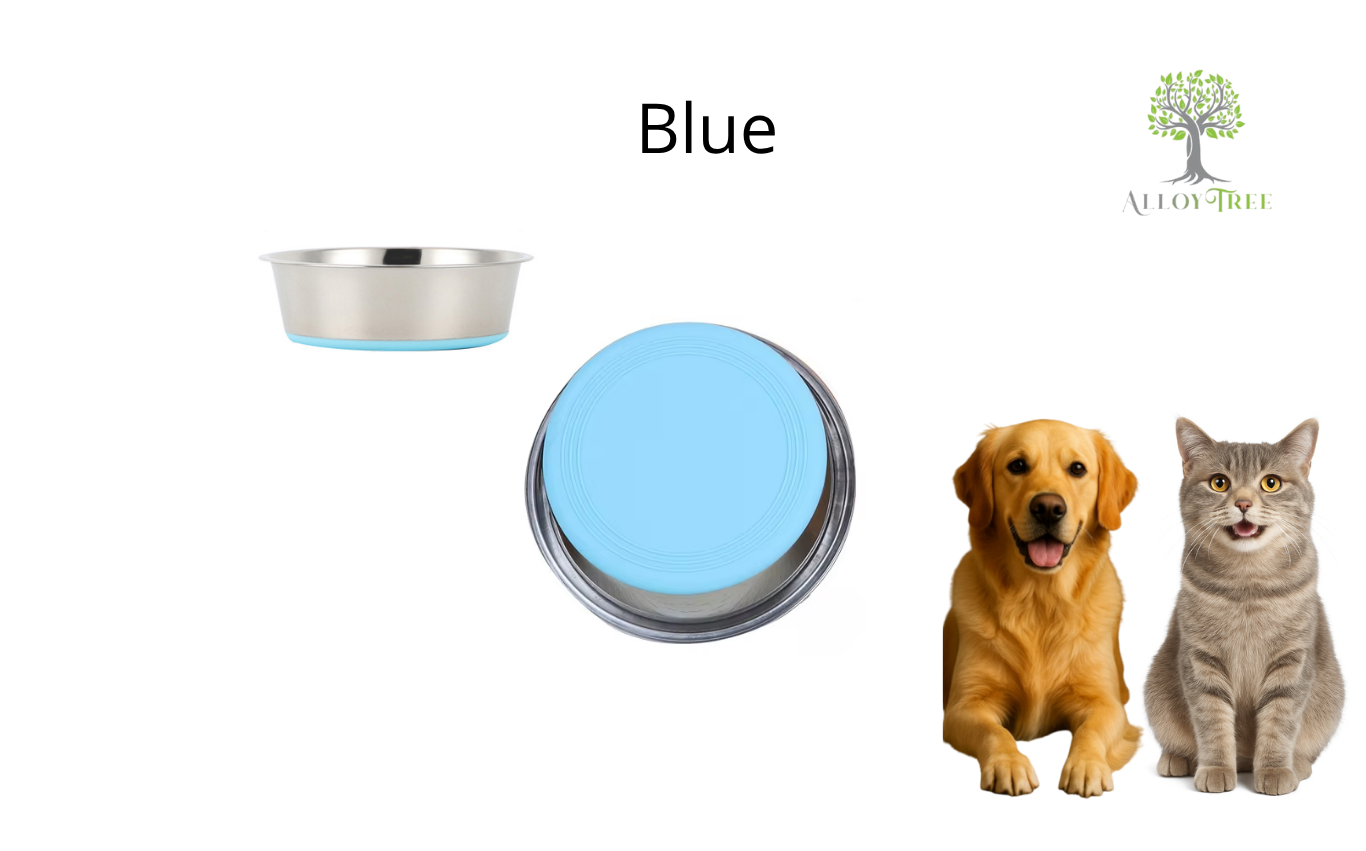 1 or 2 pcs Stainless Steel Dog Bowls Anti Slip Outdoor Indoor Water Food Puppy Feeding Dish