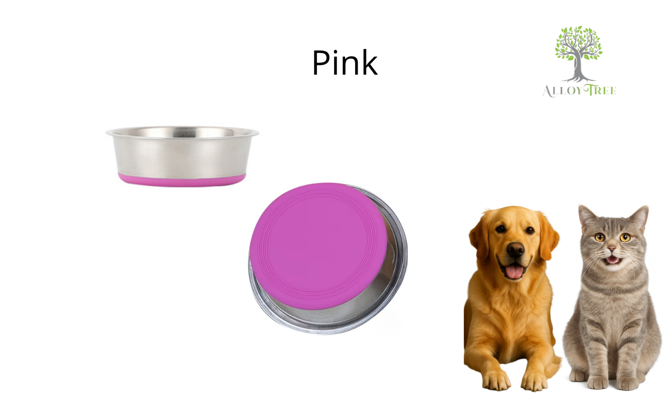 1 or 2 pcs Stainless Steel Dog Bowls Anti Slip Outdoor Indoor Water Food Puppy Feeding Dish