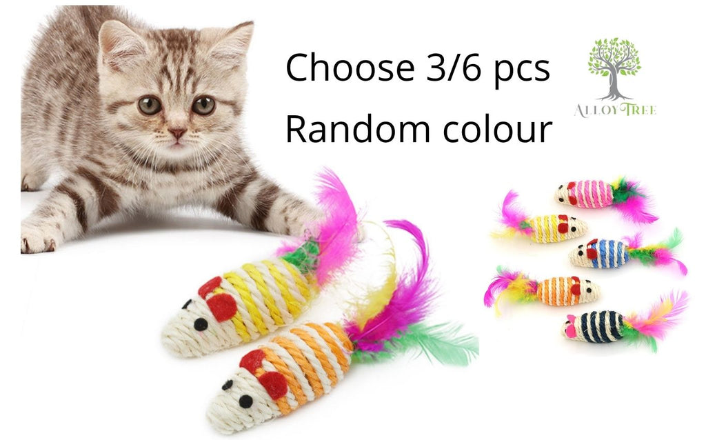 Sisal Mouse for Cat 3/6 pcs