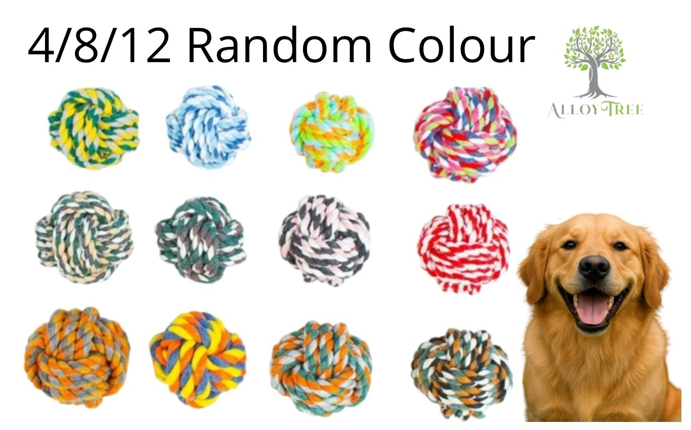 4/8/12 pcs Large Dog Rope Ball Toy Pet Strong Cotton