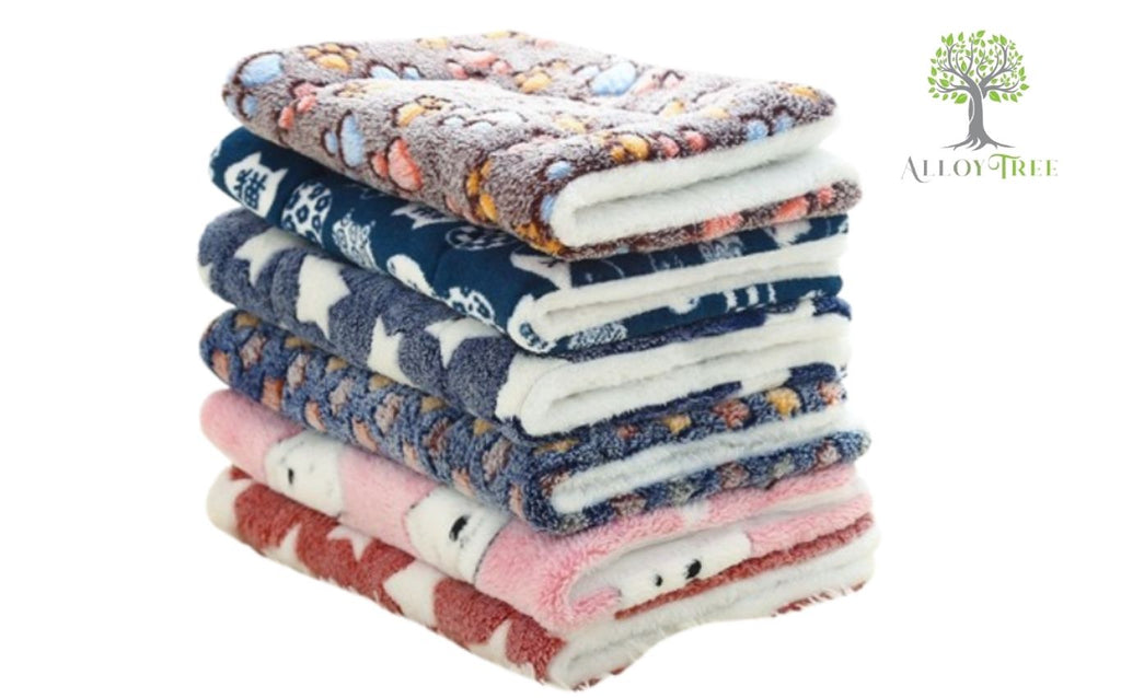 Warm Pet Blanket Pad Cat Dog Bed Soft Fleece Mat