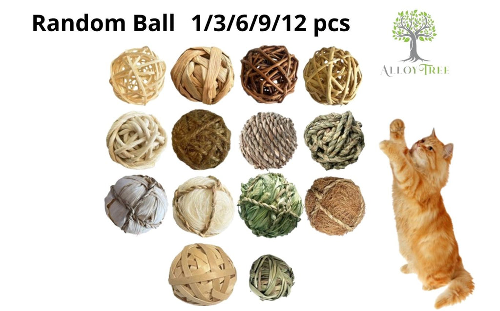 Assorted Ball for Cat Kitten Balls Rattan