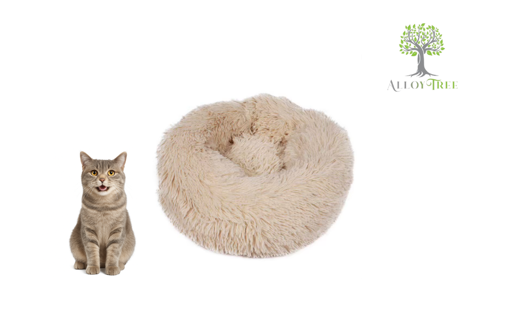 Dog Cat Round Soft Bed Donut Calming Anti Anxiety