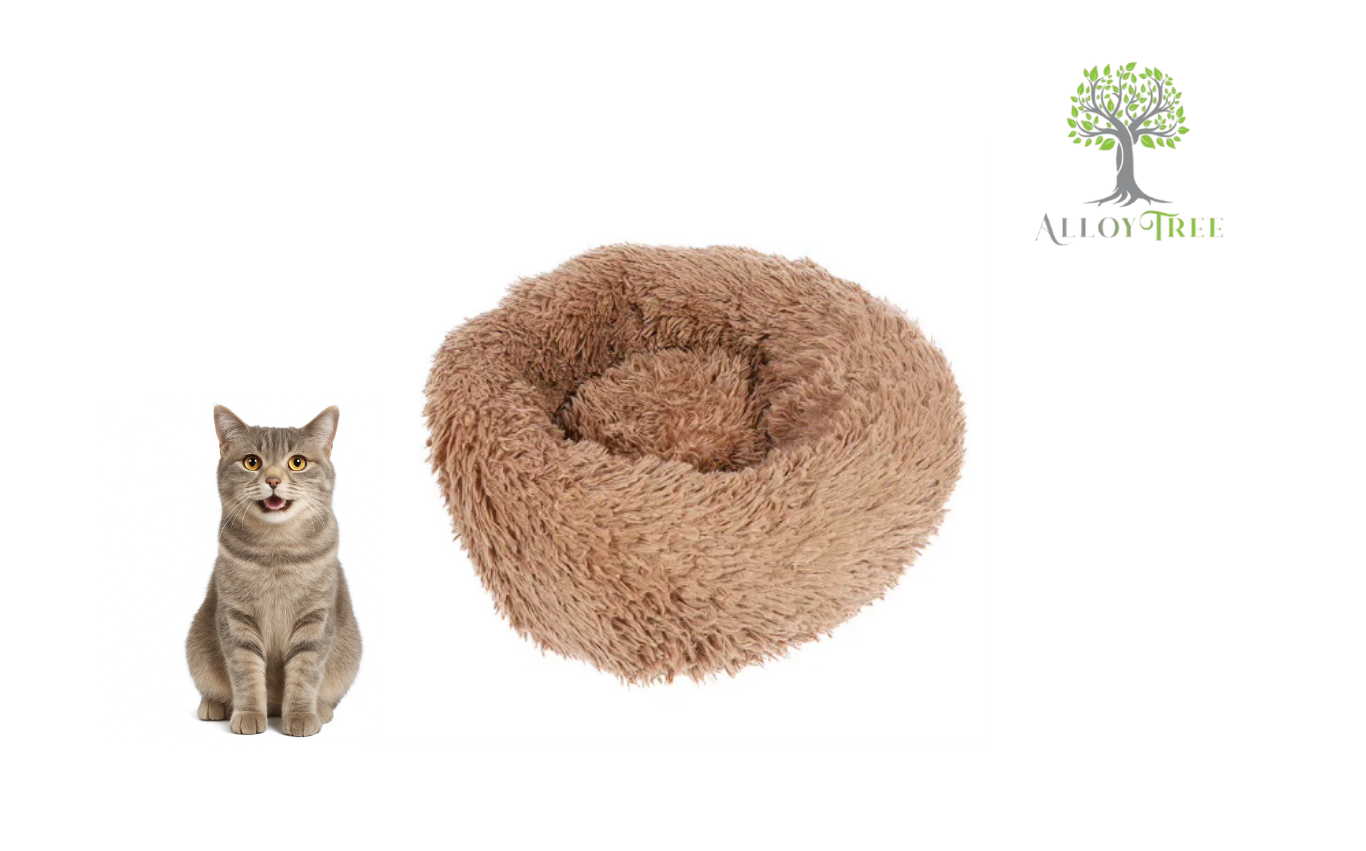 Dog Cat Round Soft Bed Donut Calming Anti Anxiety