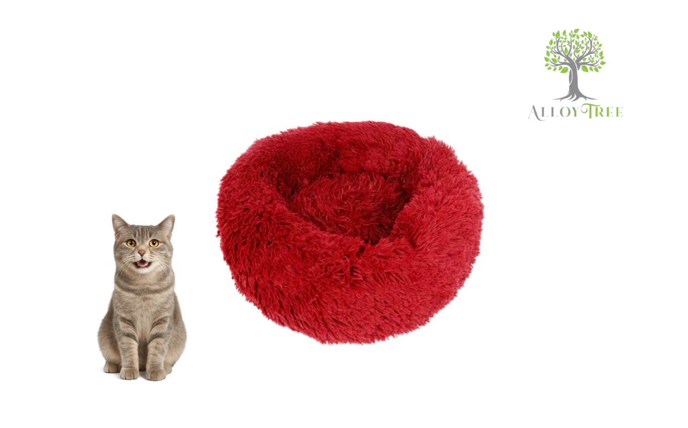 Dog Cat Round Soft Bed Donut Calming Anti Anxiety