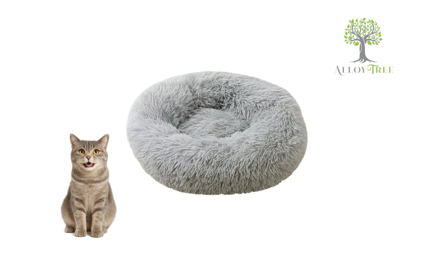 Dog Cat Round Soft Bed Donut Calming Anti Anxiety
