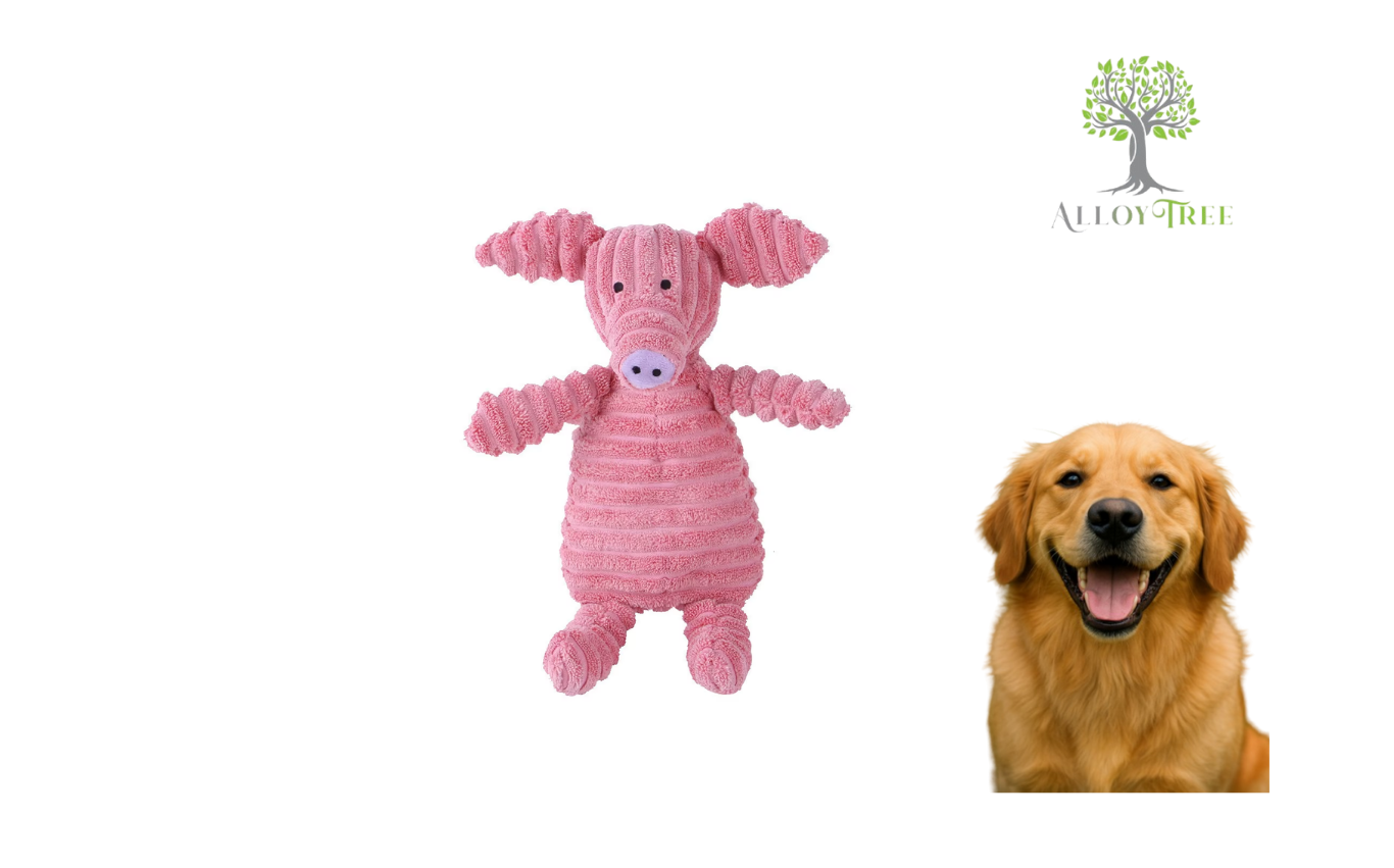 Cute Durable Dog Plush Chew Toy – Squeaky Animal Toy for Puppies and Dogs