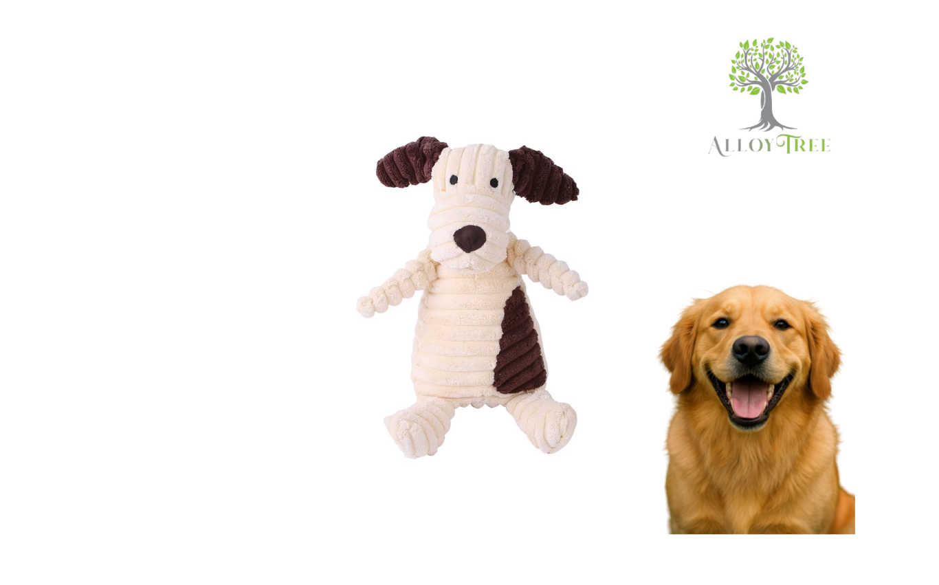 Cute Durable Dog Plush Chew Toy – Squeaky Animal Toy for Puppies and Dogs
