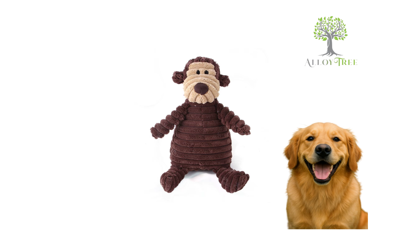 Cute Durable Dog Plush Chew Toy – Squeaky Animal Toy for Puppies and Dogs