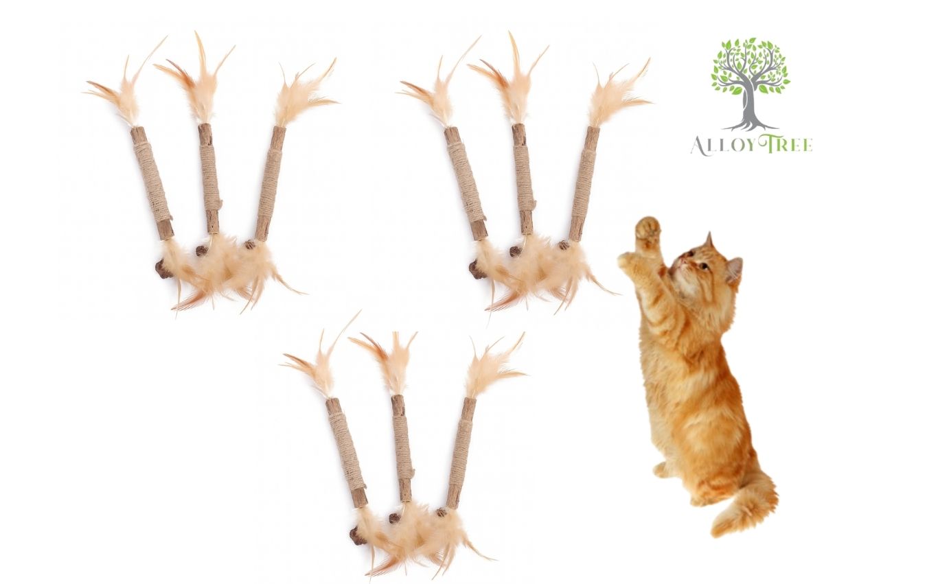 Catnip Stick with Feather 22 cm 1/3/6/9 pcs