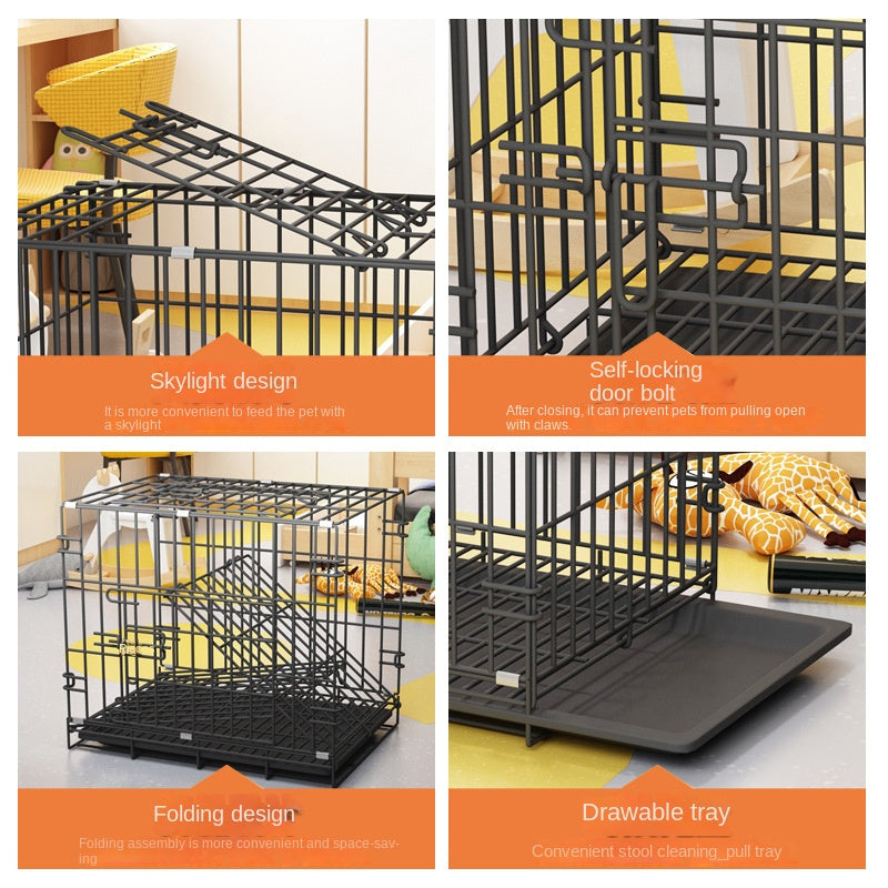 Dog Cage Puppy Pet Crate Carrier Metal Cage Small Medium Large Training S/M/L/XL