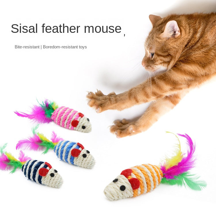 Sisal Mouse for Cat 3/6 pcs