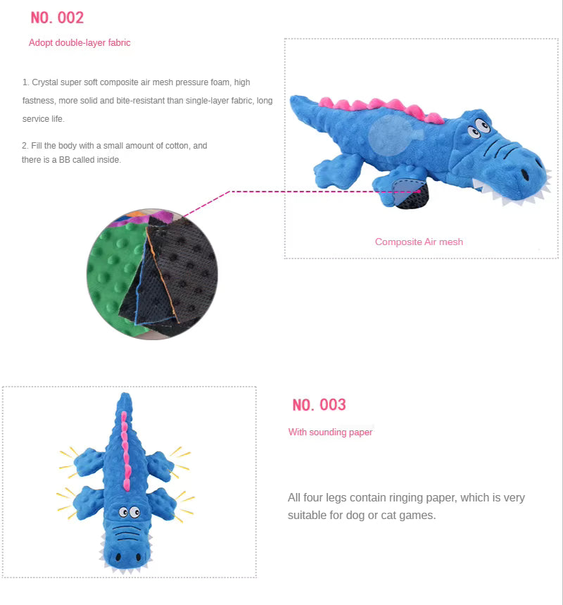 Soft Plush Crocodile 3 Colours