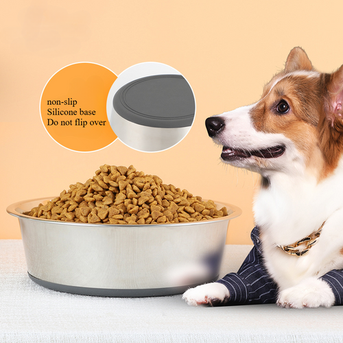 1 or 2 pcs Stainless Steel Dog Bowls Anti Slip Outdoor Indoor Water Food Puppy Feeding Dish