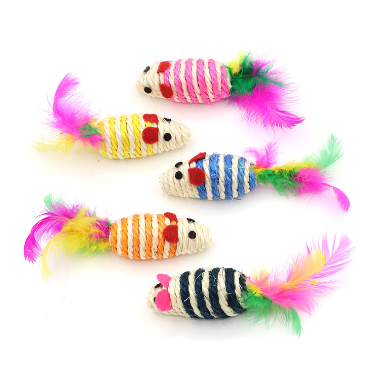 Sisal Mouse for Cat 3/6 pcs