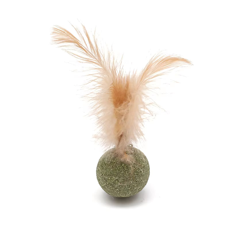 Catnip Ball with Feather Cat Toy 6/12 Pack Natural Catnip Stick Hunting Instinct