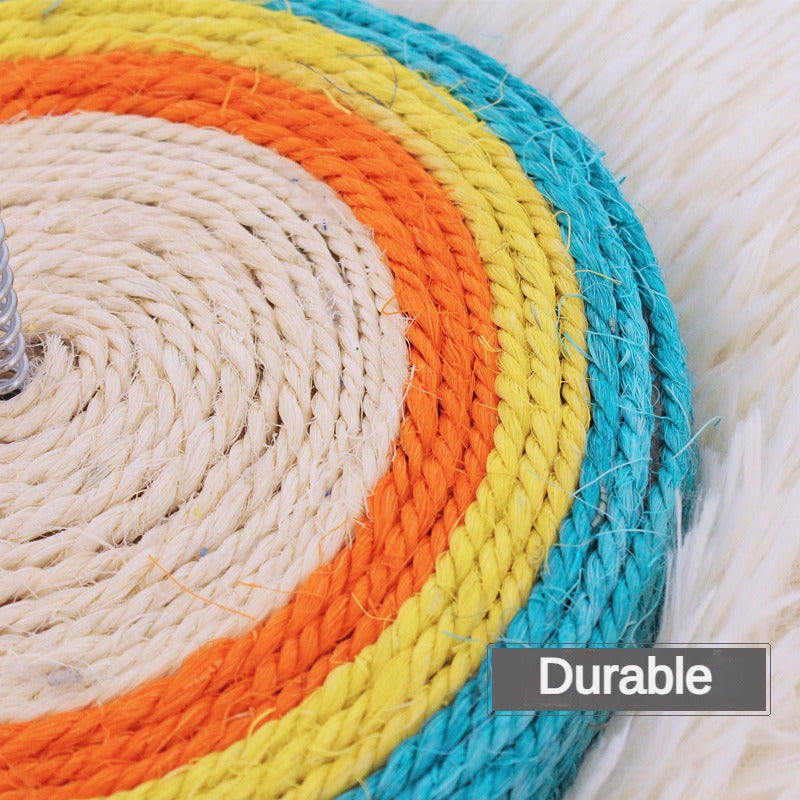 Interactive Cat Toy Spring Mouse Sisal Scratch Board