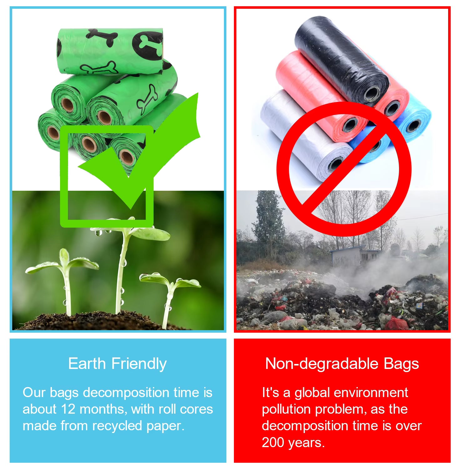 Dog Poop Bags Waste Bags Green Colour