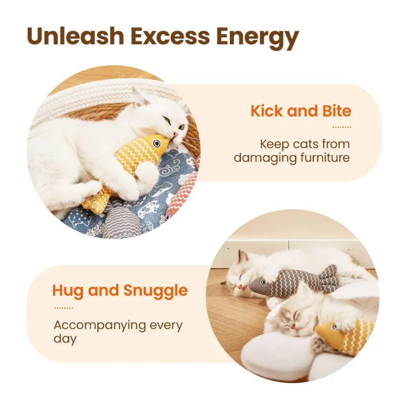 Large Catnip Fish Interactive Pet Kicker