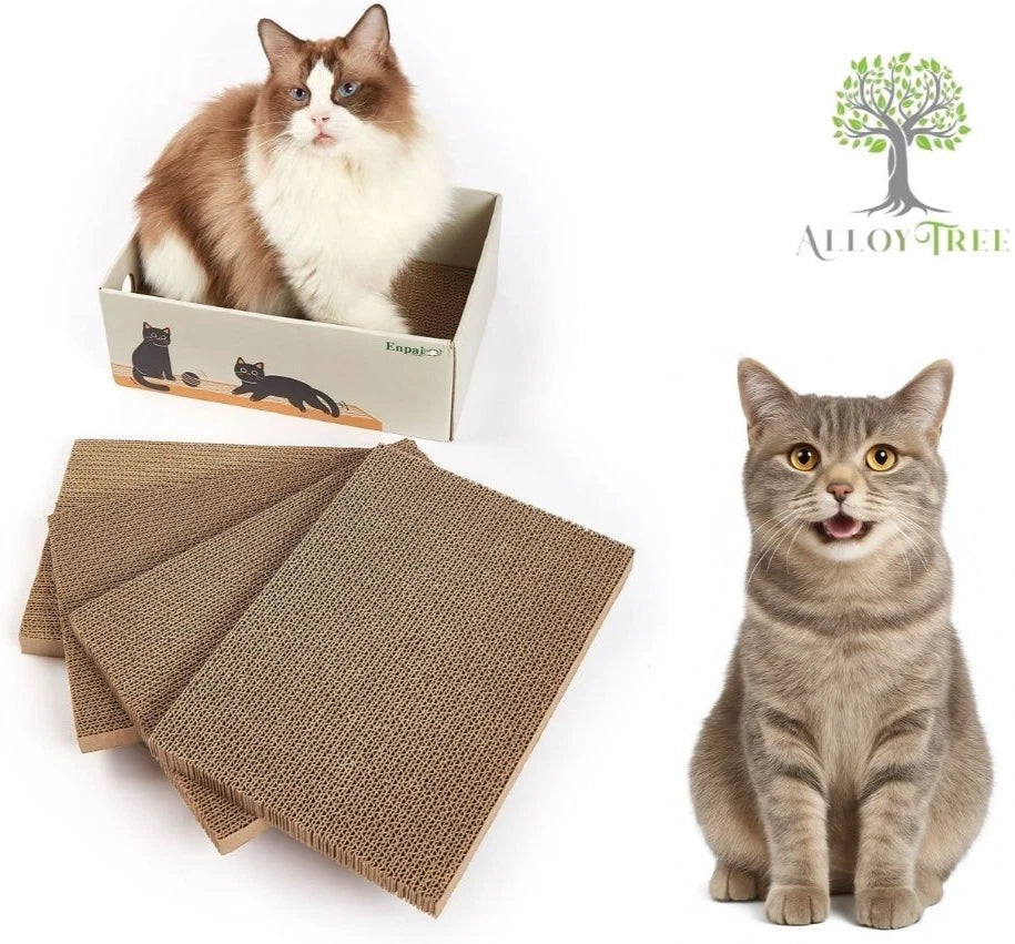 5X Cat Scratcher Boards Corrugated Cardboard Pads Scratch Mat