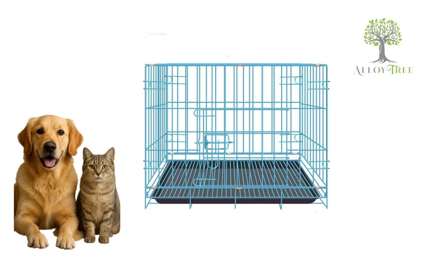 Dog Cage Puppy Pet Crate Carrier Metal Cage Small Medium Large Training S/M/L/XL