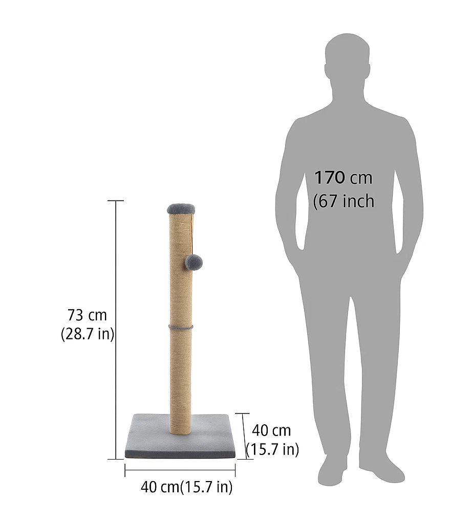 Large Tall Cat Scratching Post 73CM Strong Sisal Pole Heavy Base