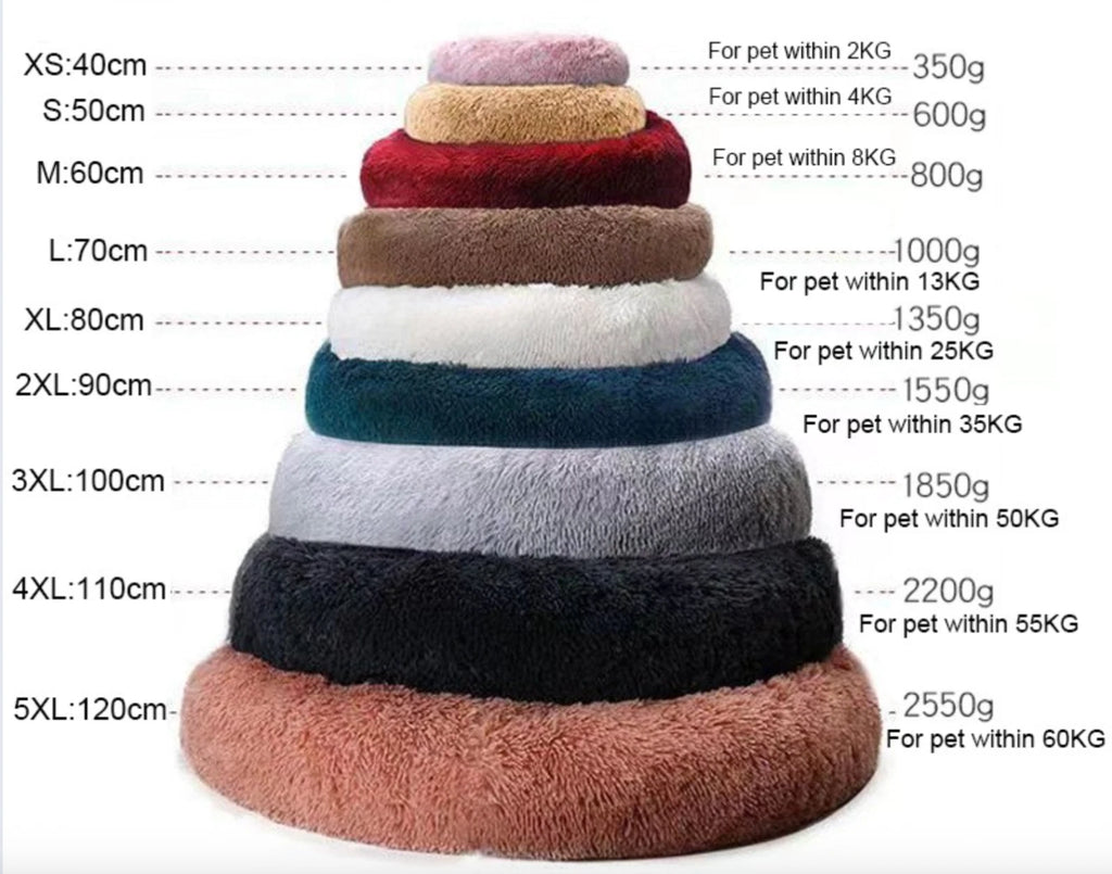Dog Cat Round Soft Bed Donut Calming Anti Anxiety